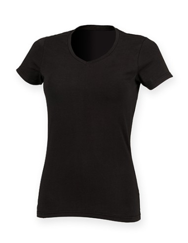 SFC-SK122-Womens Feel Good Stretch V-Neck T
